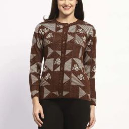MADAME Brown Self Cardigan-image-69