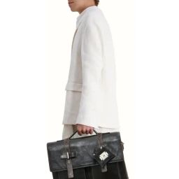 Hidesign SAHARA Black Leather Large Laptop Messenger Bag-41
