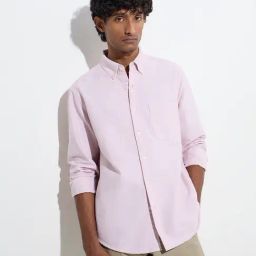 WES Casuals by Westside Pink Solid Relaxed-Fit Cotton Shirt-picture-15