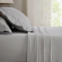 Maspar Felix Grey Violet Cotton Checks 200 TC King Flat Bedsheet with 2 Pillow Cases-8