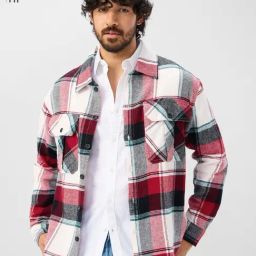 The Souled Store Multi Loose Fit Plaid Shacket-image-48