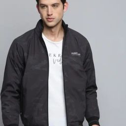 Showoff Grey Regular Fit Quilted Jacket-24