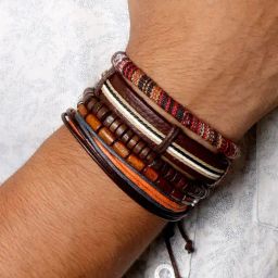 Joker & Witch Pop-o-color Bohemian Multi Color Men's Bracelet - Set of 5-26