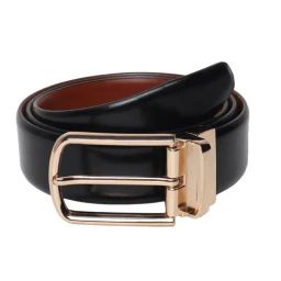 Teakwood Leathers Black & Tan Leather Formal Reversible Belt-image-61