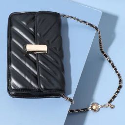 HauteSauce Black Textured Medium Cross Body Bag-38