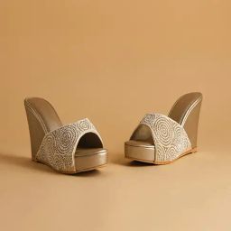 Eridani Women's Kanya Gold Wedges-image-81