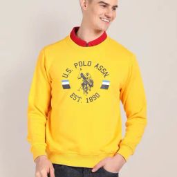 U.S. Polo Assn. Yellow Cotton Regular Fit Printed Sweatshirt-23