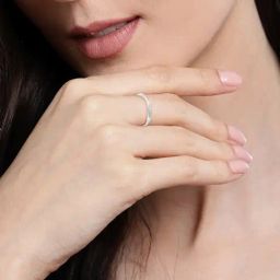 Zavya 92.5 Sterling Silver Plain CZ Adjustable Casual Couple Rings for Unisex - Set of 2-image-49