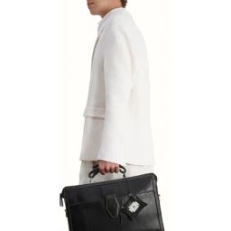 Hidesign SAHARA Black Leather Large Laptop Messenger Bag-image-9