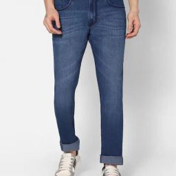 HJ HASASI Blue Slim Fit Stretchable Jeans-image-3