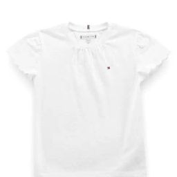 Tommy Hilfiger Girls White Solid Regular Fit T-Shirt-image-71