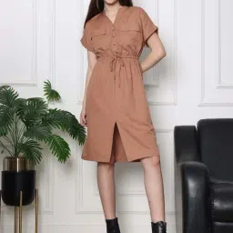 Slumber Jill Brown Cotton Regular Fit Dress-image-54