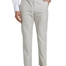 Park Avenue Light Grey Regular Fit Trousers-picture-29