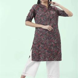 Rangmanch by Pantaloons Black Printed Straight Kurta-image-51
