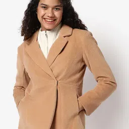 Campus Sutra Beige Regular Fit Blazer-picture-35