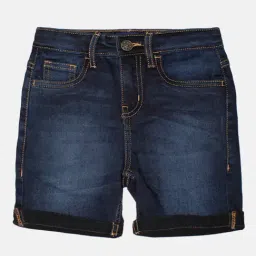 Kiddopanti Kids Dark Blue Solid Shorts-image-32