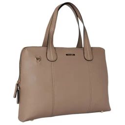 Forever Glam by Pantaloons Taupe Solid Medium Laptop Tote Handbag-image-79