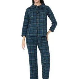 Smarty Pants Navy Cotton Checks Shirt With Pyjamas-image-68