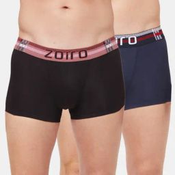 Zoiro Navy & Black Regular Fit Trunks - Pack Of 2-image-59