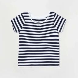 Juniors by Lifestyle Kids Navy & White Cotton Striped T-Shirt-image-63