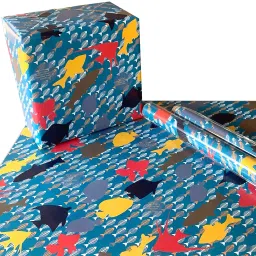 eVincE - thoughtful PRESENTations FISH02L100  Fish with Facts Beautiful Wraping Paper for Birthday Anniversary Diwali Gifts Blue Aqua Theme, Recyclable  50 x 70 cms Gift Wrapping Paper (Pack of 100 Piece)-image-42