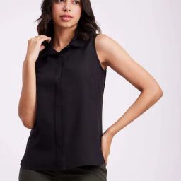 Fablestreet Black Sleeveless Shirt-image-61