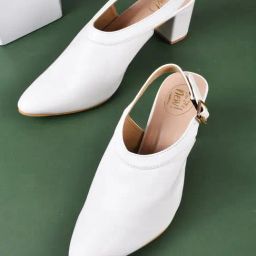 The White Pole Women's White Back Strap Sandals-picture-30