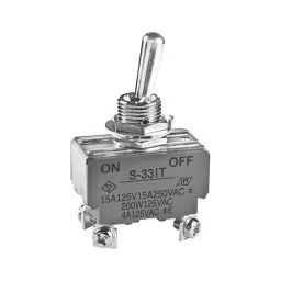 NKK SWITCHES TOGGLE SWITCH, DPST, 15A, 250V, S331T-picture-1