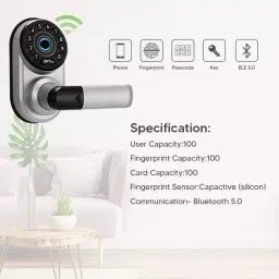 ZKTeco Fingerprint Keypad Smart Door Lock with Handle- ML300 image 3