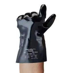 Ansell AlphaTec 09-924 Black Cotton Jersey Chemical Resistant Work Gloves Size 10 Neoprene Coating, 9924100-picture-33