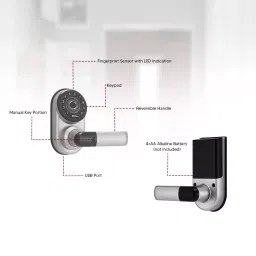 ZKTeco Fingerprint Keypad Smart Door Lock with Handle- ML300 image 5