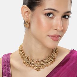 Peora Gold-Plated Kundan Jewellery Set-image-58