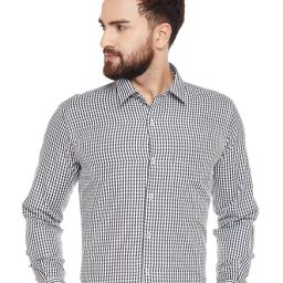 Hancock White Checks Full Sleeves Slim Fit Shirt-image-66