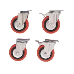 Fulcrum Swivel Bearing Type Castor Wheel 76.2 mm (3 Inch) Wheel Dia and Red Color, FCW-31R (Set of 4)-image-92