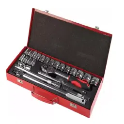 Hillgrove 24 Pcs Heavy 12.7 mm (1/2 Inch) Hex Ratchet Spanner Tool Set with Carry Case, HG0098-20