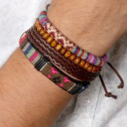 Joker & Witch Pop-o-color Retro Multi Color Men's Bracelet - Set of 4-2
