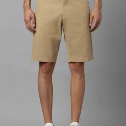 Allen Solly Beige Cotton Slim Fit Shorts-picture-28