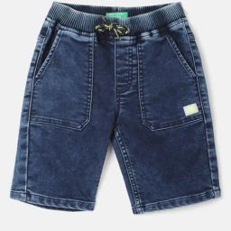 United Colors of Benetton Kids Dark Blue Solid Shorts-picture-22