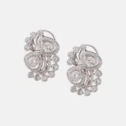 ATIBELLE Gold-Plated Kundan Stone Studed Geometric Shaped Studs image 4