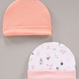 Ben Benny Caps Printed & Solid Pack of 2 White Pink- Diameter 9 cm-image-48