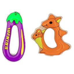 Vworld Teether for Infants Freeze Safe Easy Teething & Chewing Play Toys Brinjal and Rat(Pack of 2) (multicolour)-13
