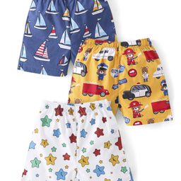 Babyhug Popin Woven Boxers Boat Print Pack of 3 - Multicolour-image-13