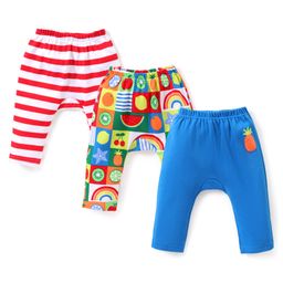 Babyhug Interlock Full Length Diaper Leggings Fruits Print Pack of 3 - Multicolour-image-8