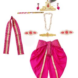 Itsmycostume Janmashtami Theme Krishna Costume Set - Magenta-image-96