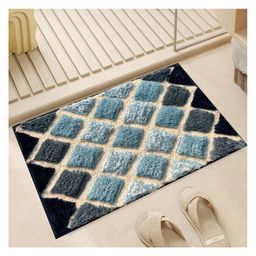 Elanza Diamond Soft Microfibre Solid Mat for Office/Floor/Home/Bathroom/Bedroom/Kitchen (50x80 cm) 2000 GSM Super Absorbent Anti-Skid Bath Mats (Pack of 1) Navy Blue-picture-27