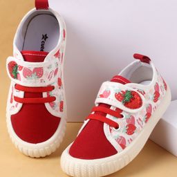 Cute Walk by Babyhug Casual Shoes with Velcro Closure & Strawberry Print - Red-image-92