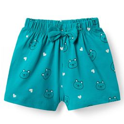 Tango Single Jersey Knit Knee Length Shorts With Bunny Print & Applique - Sea Green-image-35
