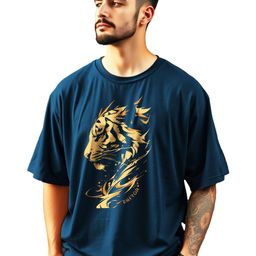 THE BEETEL HOUSE Men Graphic Printed Round Neck Cotton Oversized T-shirt-image-94