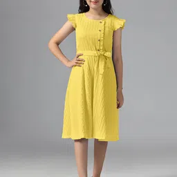 OMPAX Flutter Sleeve Fit & Flare Dress image 1
