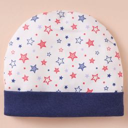 Ben Benny Interlock Knit Cap Mittens & Booties With Star Print - White image 2